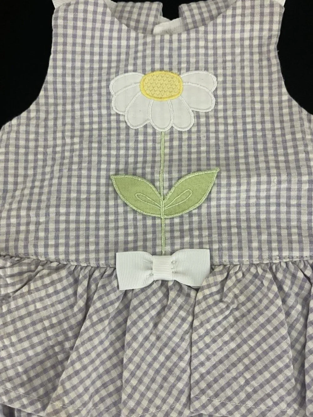 Vintage BT Kids Girl's 6-9 mos Purple Gingham Seersucker Bubble Skirted Romper